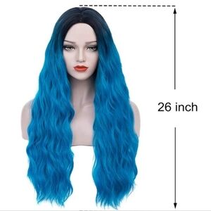 NWT Blue Ombre Long Wavy Wig 30"